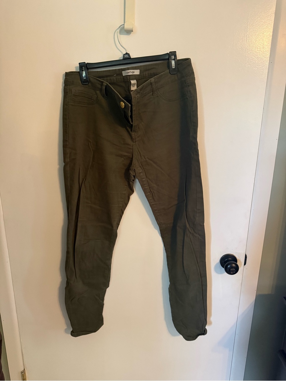 refuge Olive Green Slim Fit Chinos